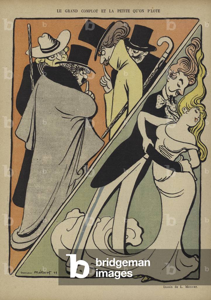 "Illustration für Le Rire (Farbe Litho)" von Lucien Metivet