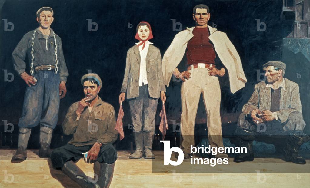 "Costruttori di Bratsk '1957 Pittura di Viktor Popkov"