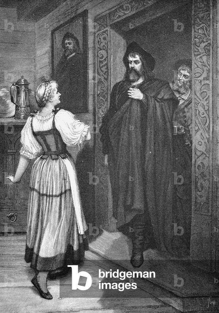 Senta sees the Dutchman, scene from The Flying Dutchman, play by Richard Wagner