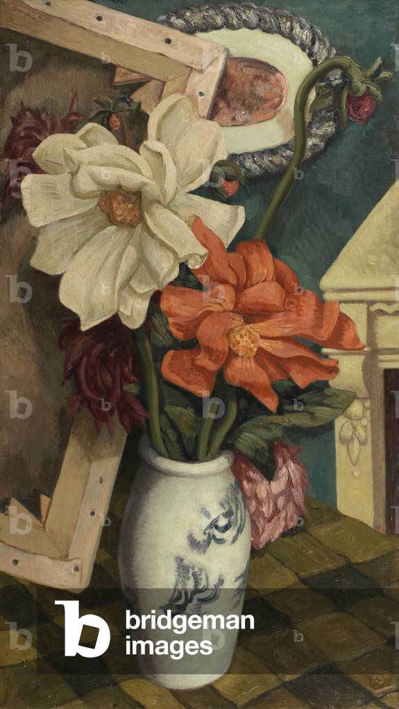 Stillleben mit Dahlien, 1926 (Öl auf Leinwand)