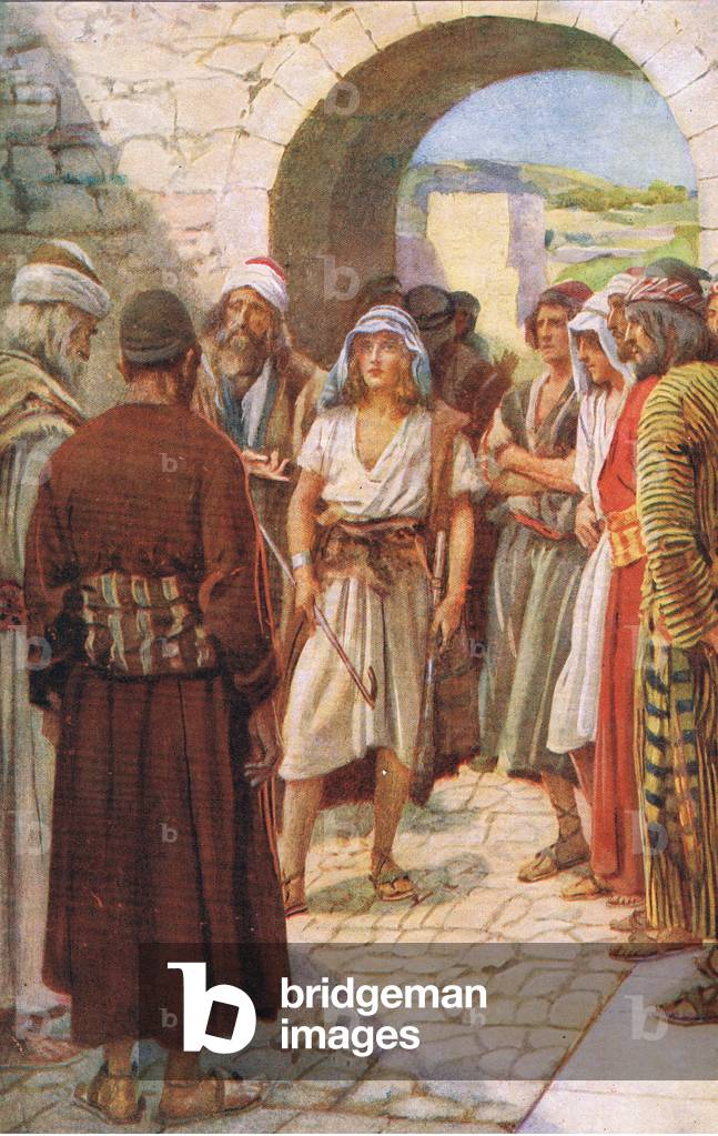 David convocato davanti a Samuel, illustrazione da 'Pictures That' Teach The Crown Series, 1920 (colore lito)