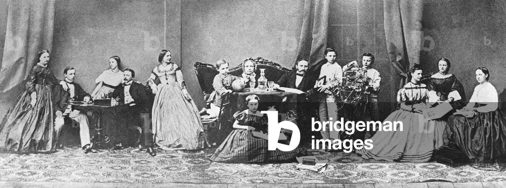 Immagine di Fotografia "Famiglia" 1800, b/w