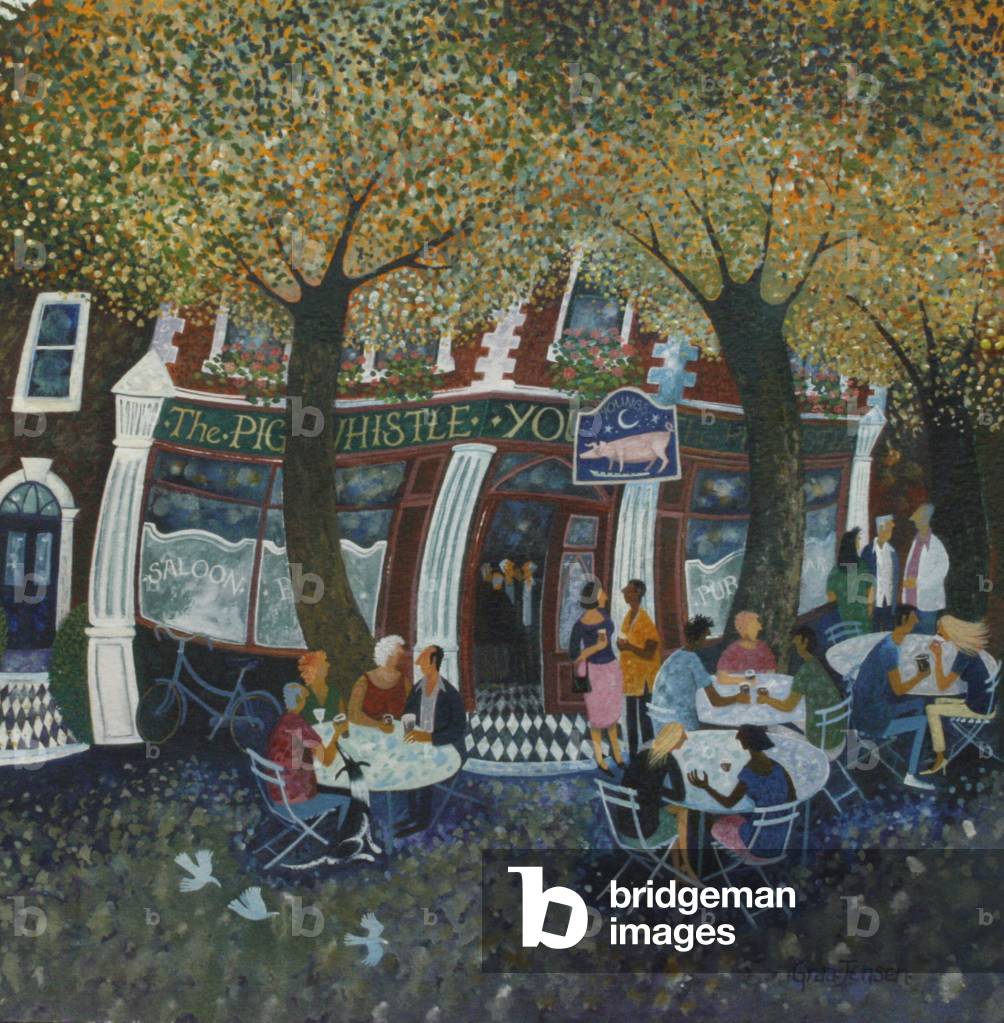 Wandsworth Pub, 2013 (Acryltinte und Gouache auf Leinwand)