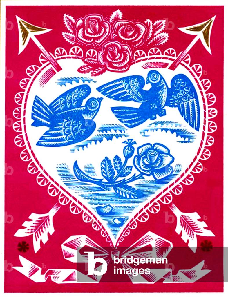 Be my Valentine, 1957 (Holzgravur)