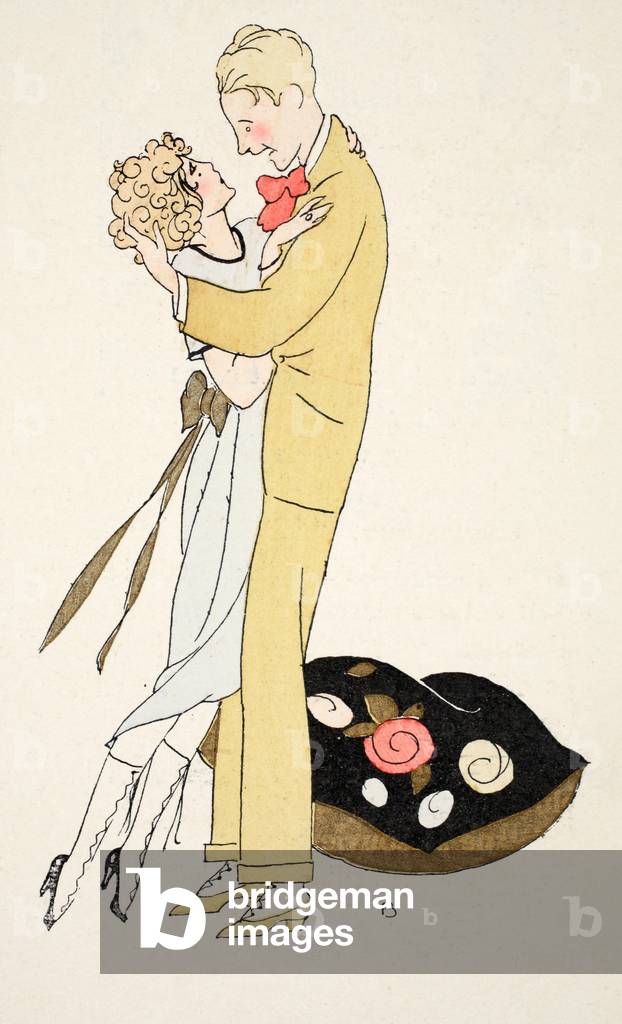 "Un abbraccio amorevole (stampa pochoir)" di Umberto Brunelleschi