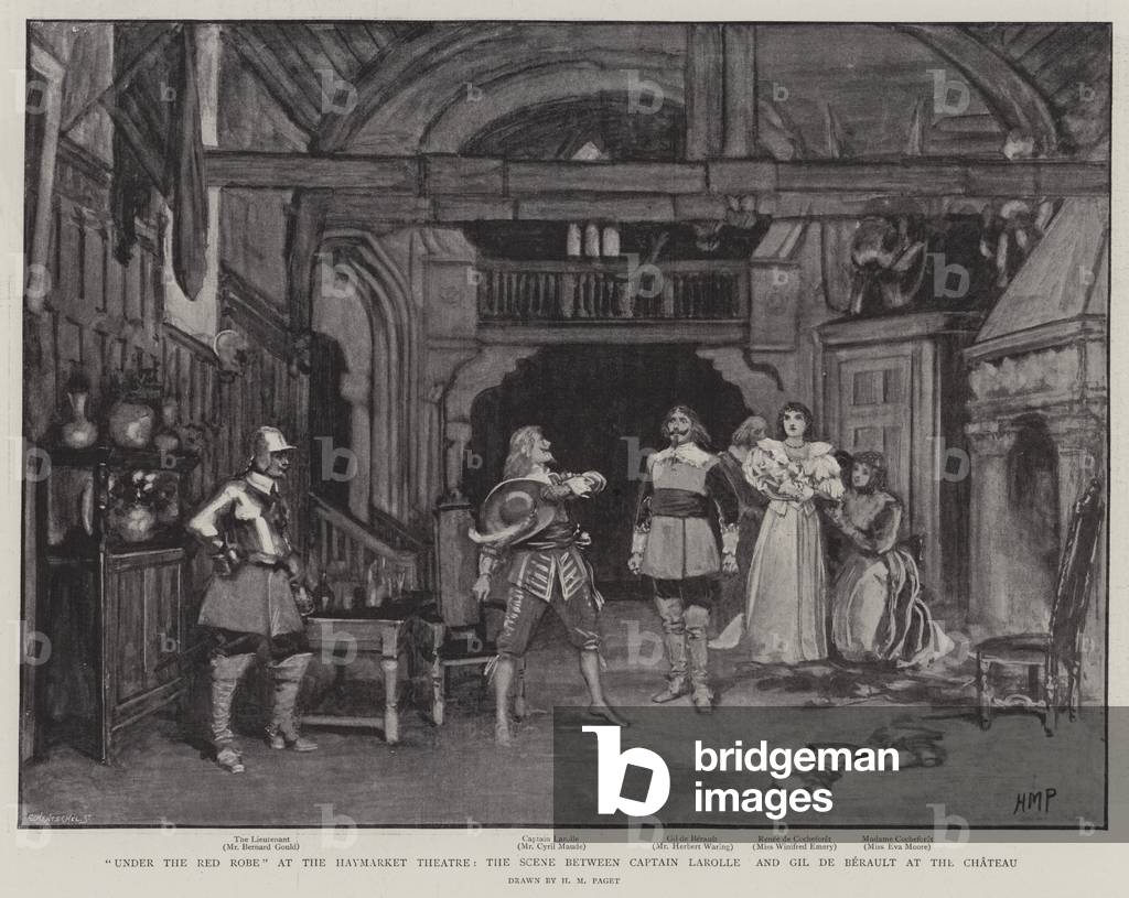 «Sotto la veste rossa» al Haymarket Teatro, la scena tra il capitano Larolle e Gil de Berault al Chateau (lito