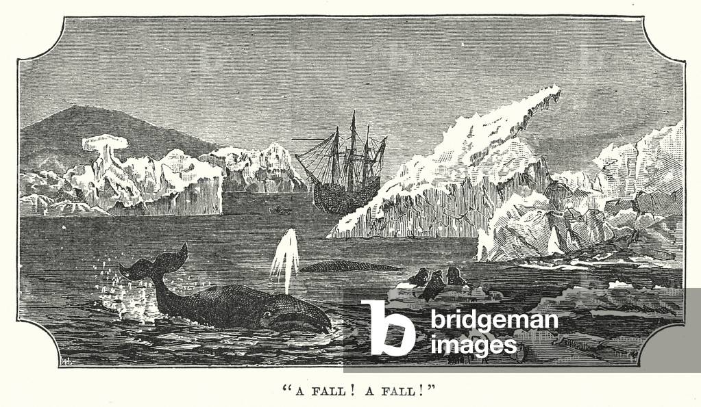 « Une chute ! une chute ! » (gravure) 1900 par English School
