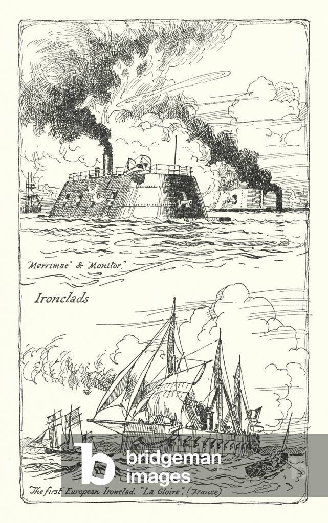 Image of Print depicting Ironclads (litho) 1901 by William John Patton McDowell