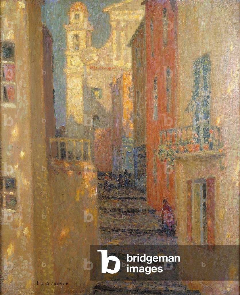 Immagine di Dipinto "La Rue de l'Eglise" di Henri Eugene Augustin Le Sidaner