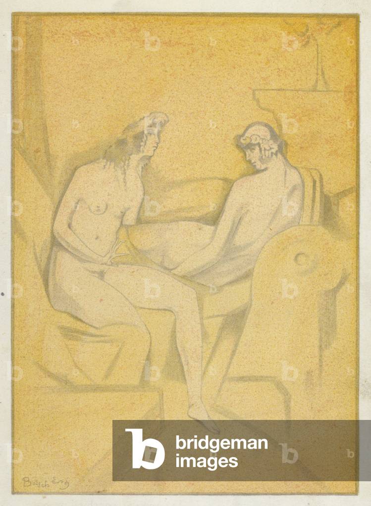 "The Love Books of Ovidio: La mia padrona disdegnora di non incitare (colore lito)" di Jean de Bosschere, b/w