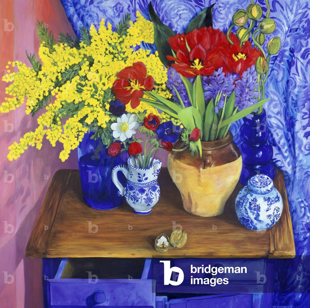 Immagine di Dipinto "Noci & Fiori 1998 (olio su tela)" 1998 di Isy Ochoa