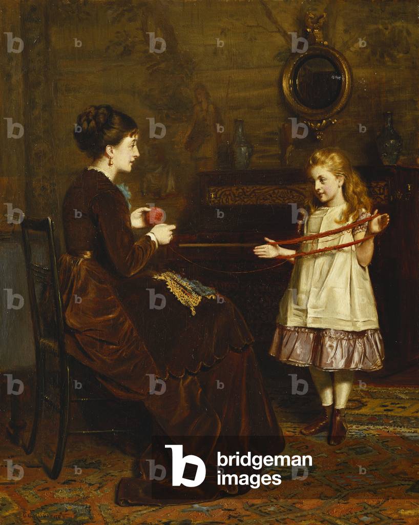 Immagine di Dipinto "Mother's Little Helper", 1874 di George Goodwin Kilburne