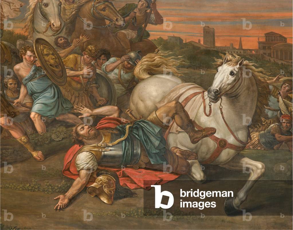 Mauer gegenüber der Nord-Treeltkonterfassade, Sante Legnani, Umwandlung von Saul 1814, geringe Details