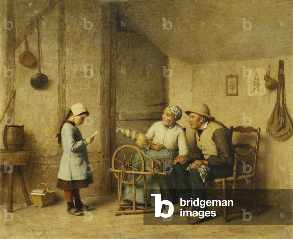 die stolz Großeltern, (öl auf leinwand)