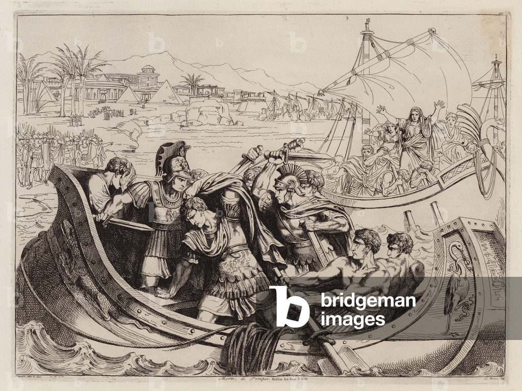 Death of Pompey, 48 BC (etching)