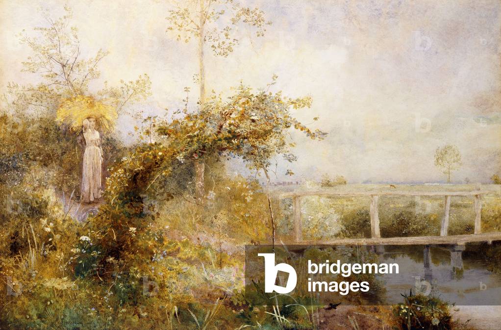 il ritorno dal raccolto campo, 1880 (il ritorno dal campo di raccolta giovanni william nord (1842-1924)