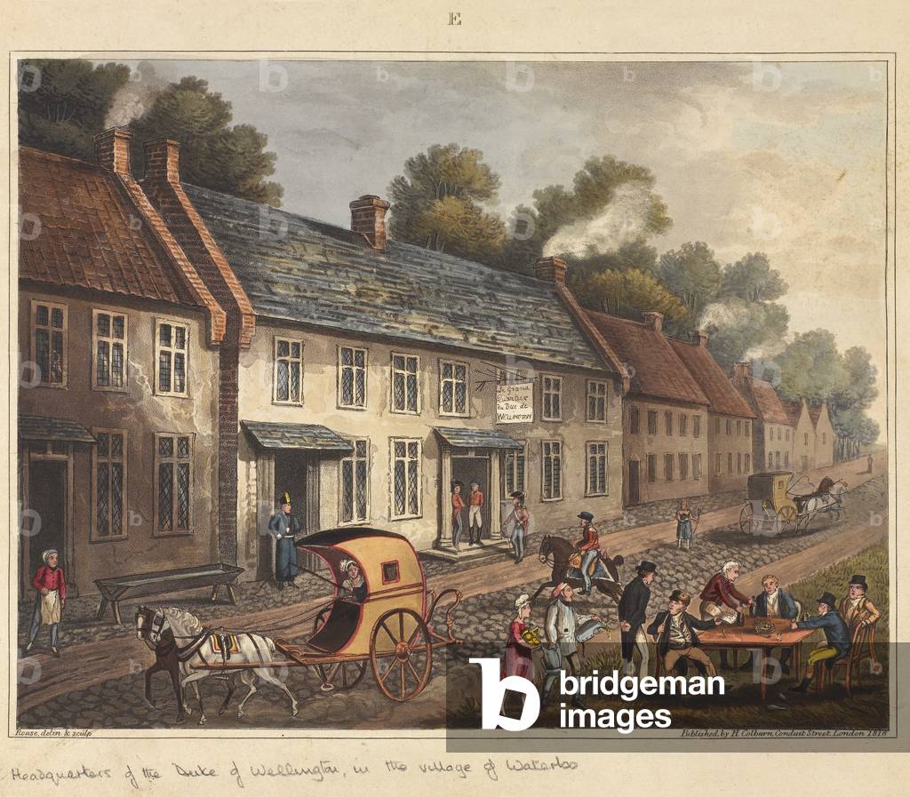 "Sede del Duca di Wellington nel villaggio di Waterloo" 1817 di James Rouse