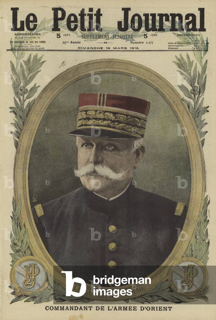 Maurice Sarrail, französischer General und Kommandant der Armee des Orients in Salonika, Erster Weltkrieg, 191