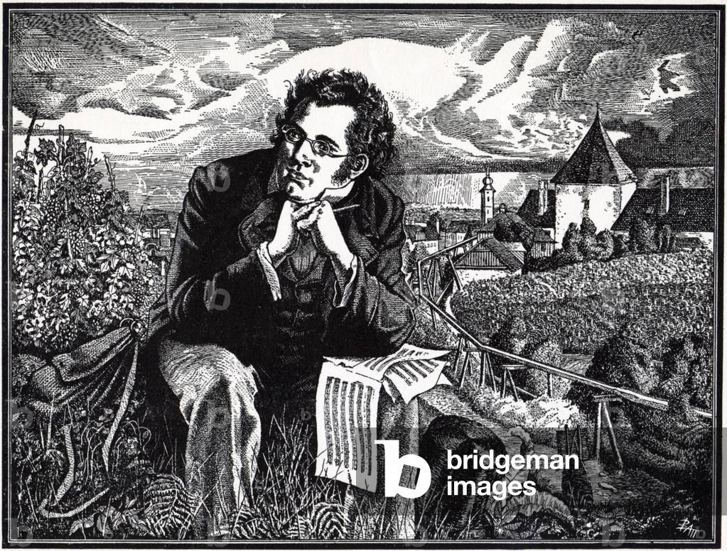 "Franz Schubert sitzt mit" von Batt