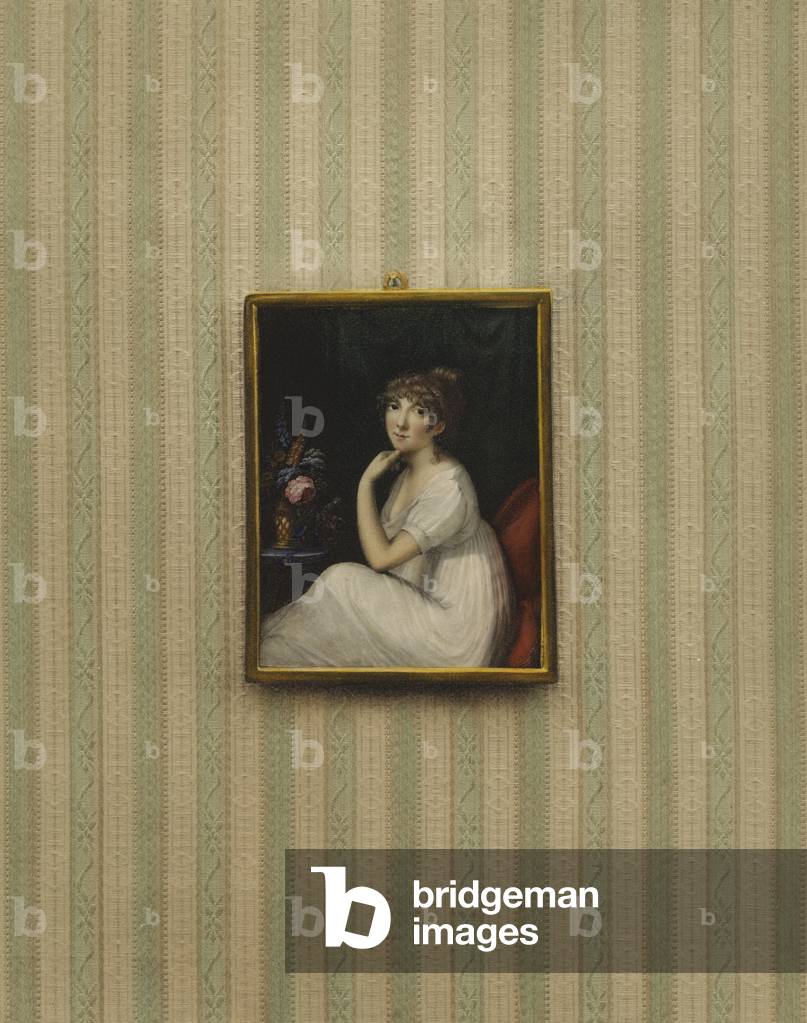 "Porträt von Königin Caroline" von Jean Francois Marie Huet-Villiers, b/w