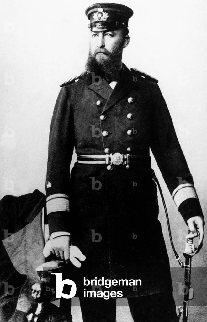 "Alfred von Tirpitz (1849-1930) deutscher Marineoffizier" 1895, b/w