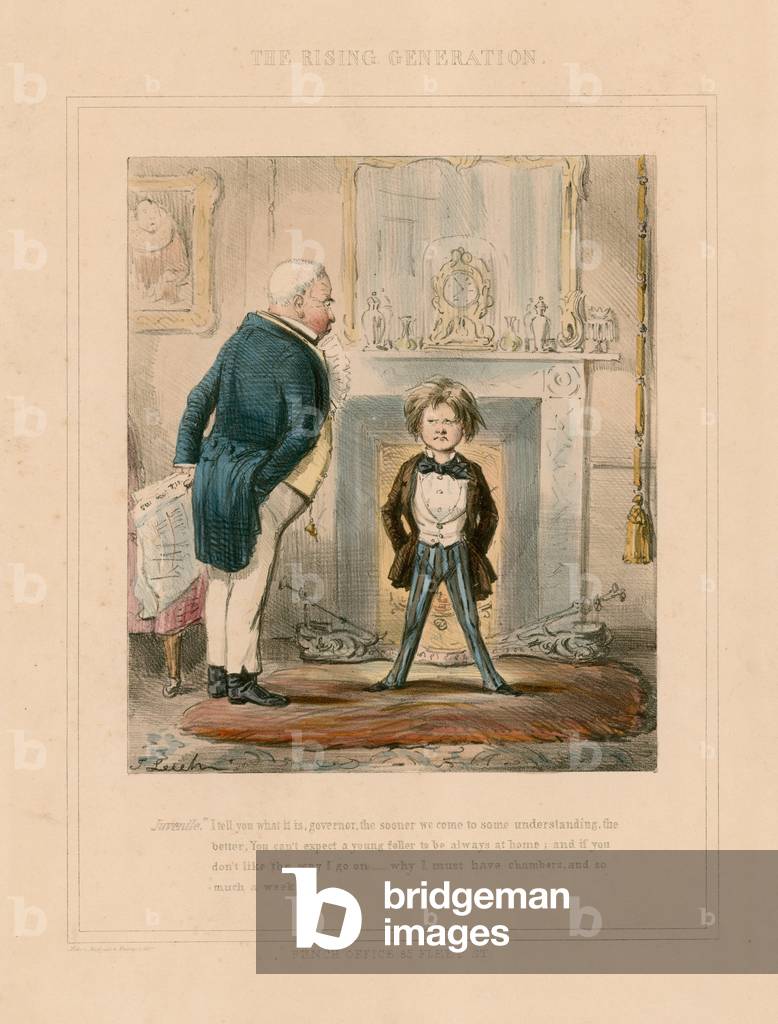 Image de Gravure représentant La génération montante (gravure colorée) par John Leech