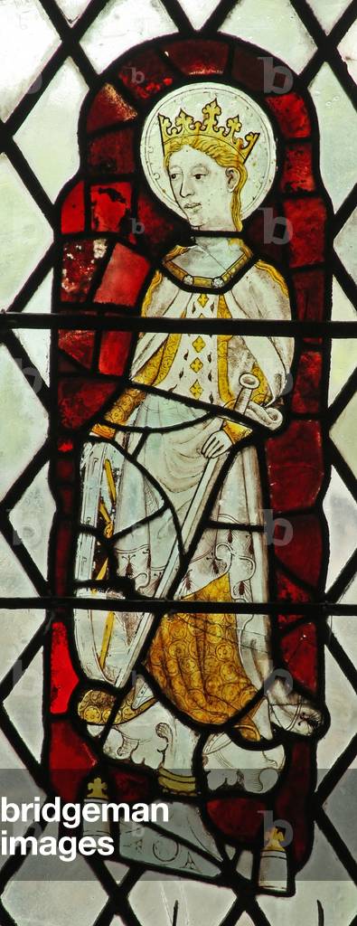 Window Chap-Ed-Confessor chapel depicting St Catherine (stained glass) by English Artist