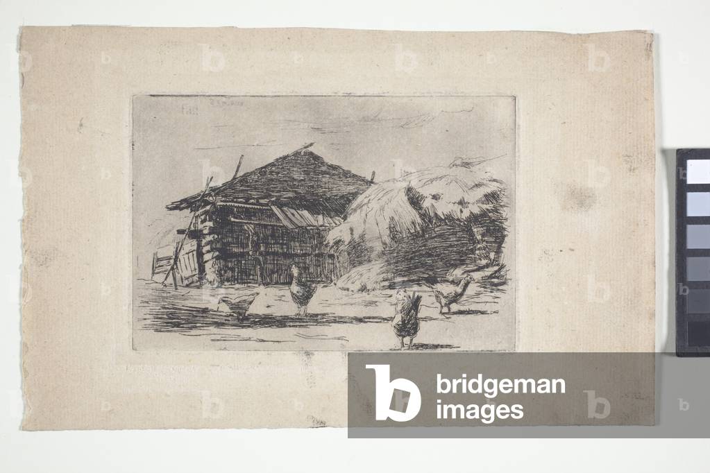 Image of Drawing depicting Barnyard (ink) 1883 by American Artist