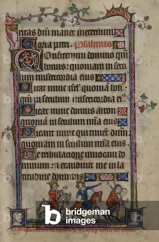 "Bas-de-page-Szene zweier Magier"