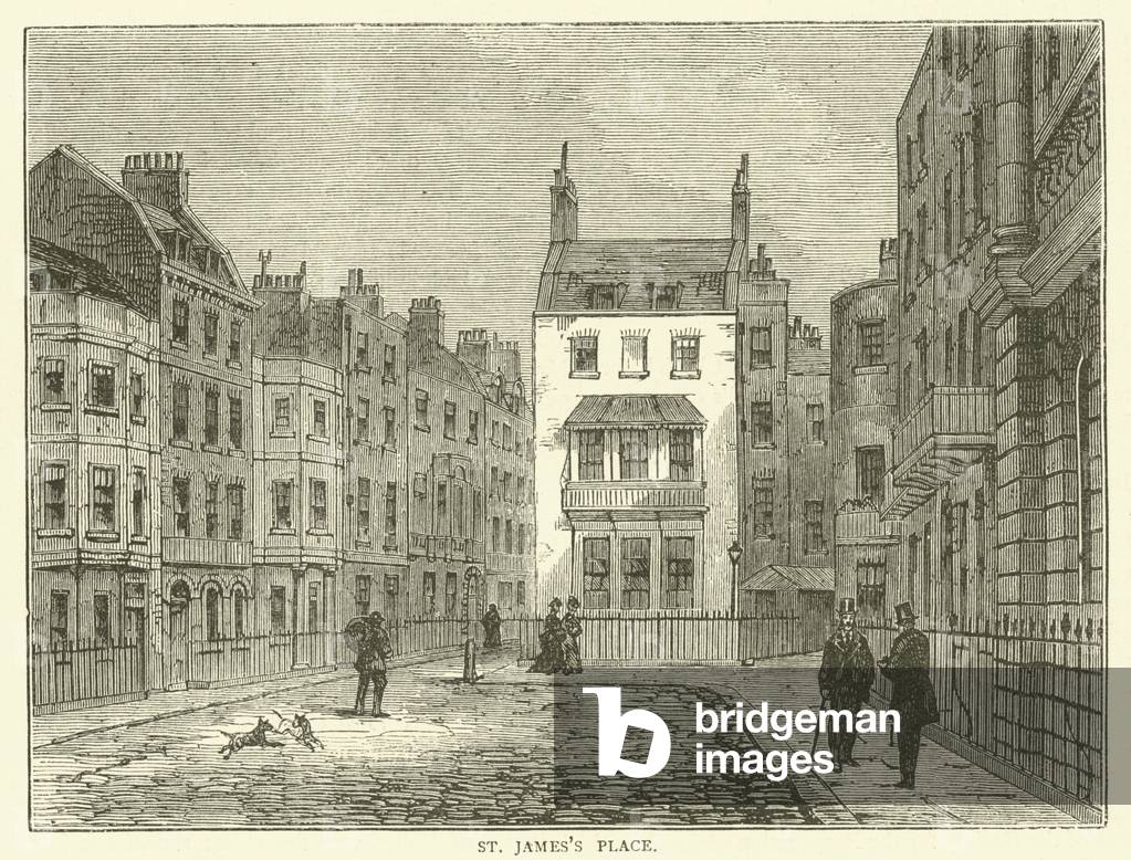 "St. James's Place (Gravur)" von English School, b/w