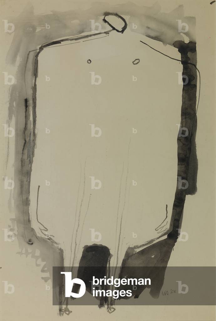 Bild von Zeichnung "Stehende Figur" 1952 von Kenneth Armitage, b/w