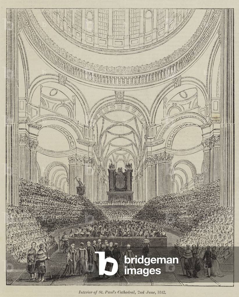 Innere der St. Paul's Cathedral, 2 Juni 1842 (Gravur)