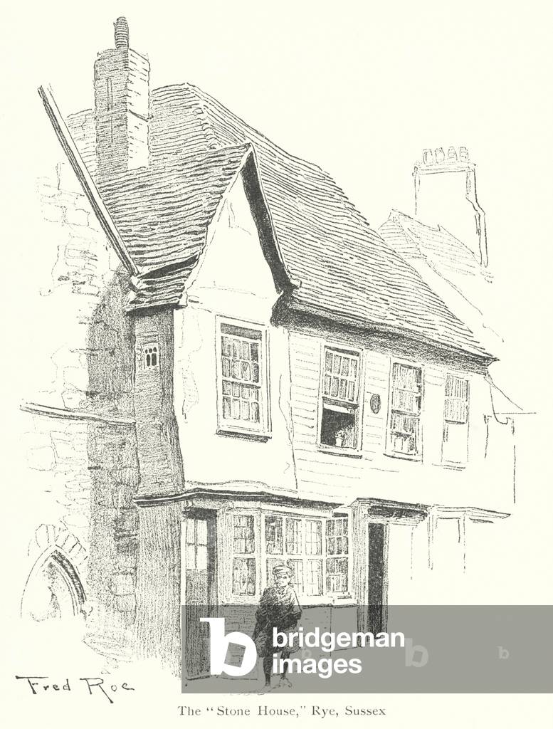 La «Casa di pietra», segale, Sussex (lito)