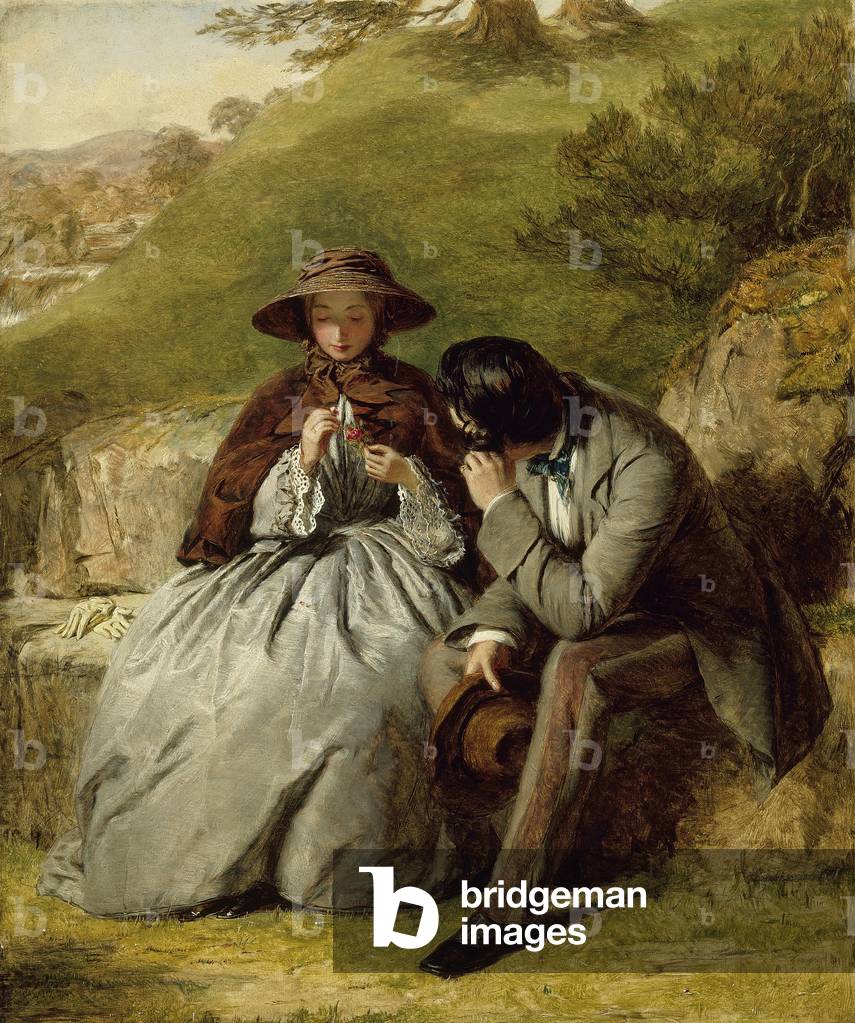 Gli amanti, 1855 (olio su tavola)