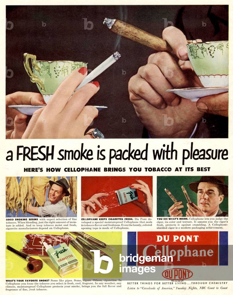 cellophane cigarettes Image of Advert for Cellophane by DuPont, 1950s (poster) by American  School, (20th century)
