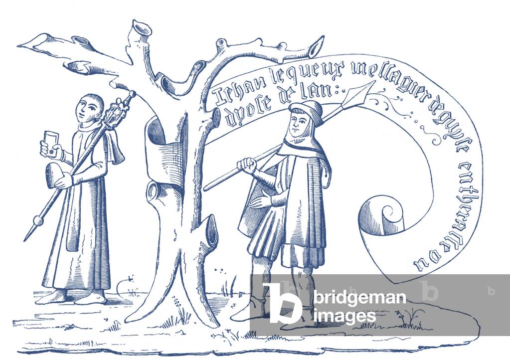 Bild von Gravur "Universität Beadle" 1878 von French School, b/w