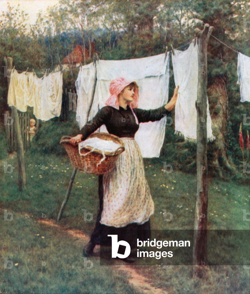 Drying Clothes (colour litho)