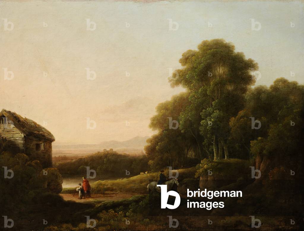 Immagine di Dipinto "paesaggio boschivo con figure" di J. Morland
