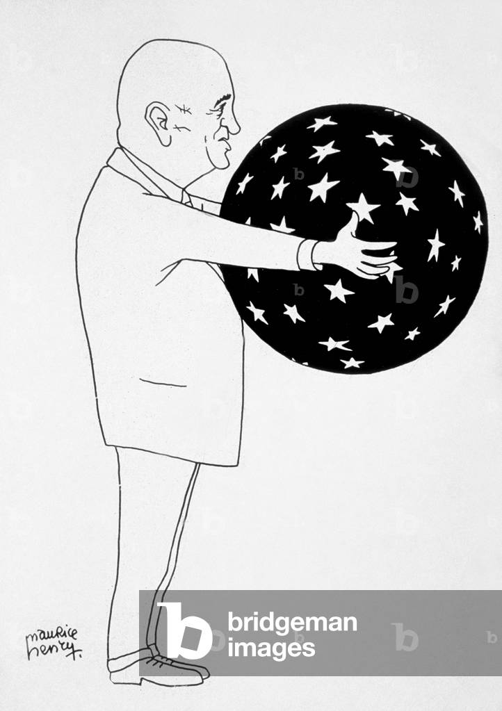 Image of Print depicting Jacques Audiberti (litho) by Maurice Henry, b/w