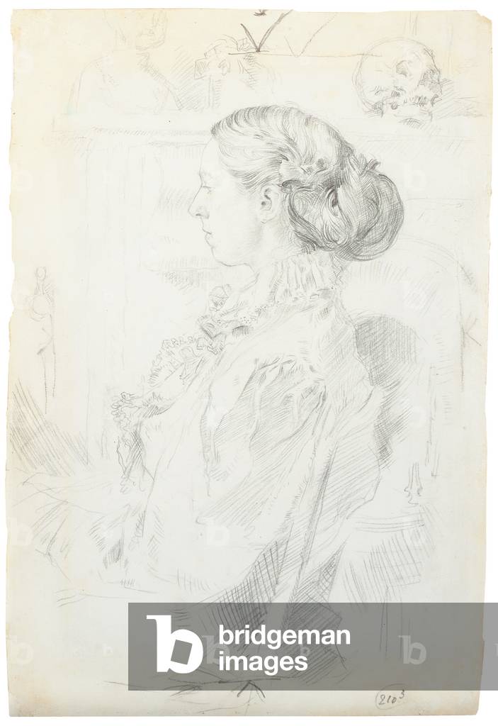Immagine di Disegno "Ritratto di Gwen Giovanni seduto da un camino" 1899 di Augustus Edwin John