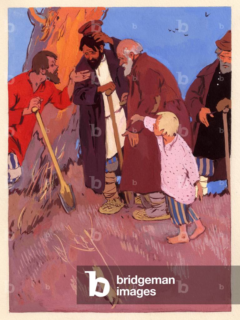 Bild von Gemälde "Illustration von 'The Dancing Firemaid' von Pavel Bazhov" 1954 von Marina Uspenskaya