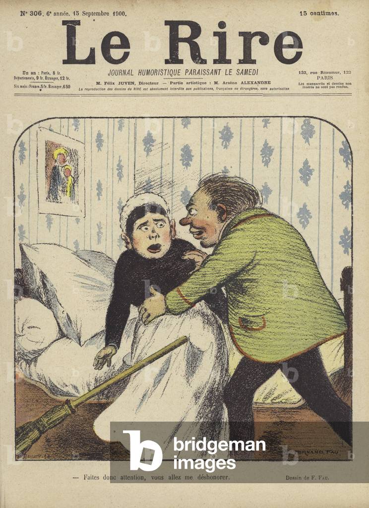 Illustration for Le Rire (colour litho) by Fernand Fau
