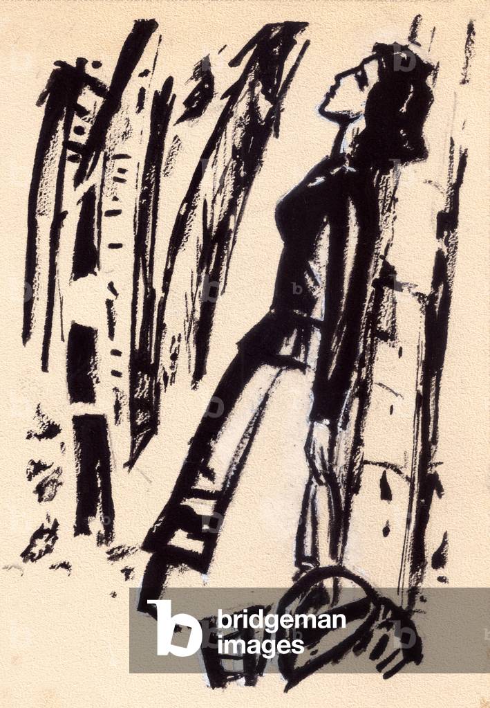 Illustrazione da «The Storm's Breath» di Ivan Melezh, 1967 (gouache su carta)