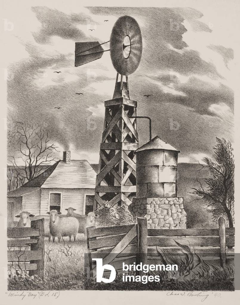 Windy Day, 1940 (Litho)