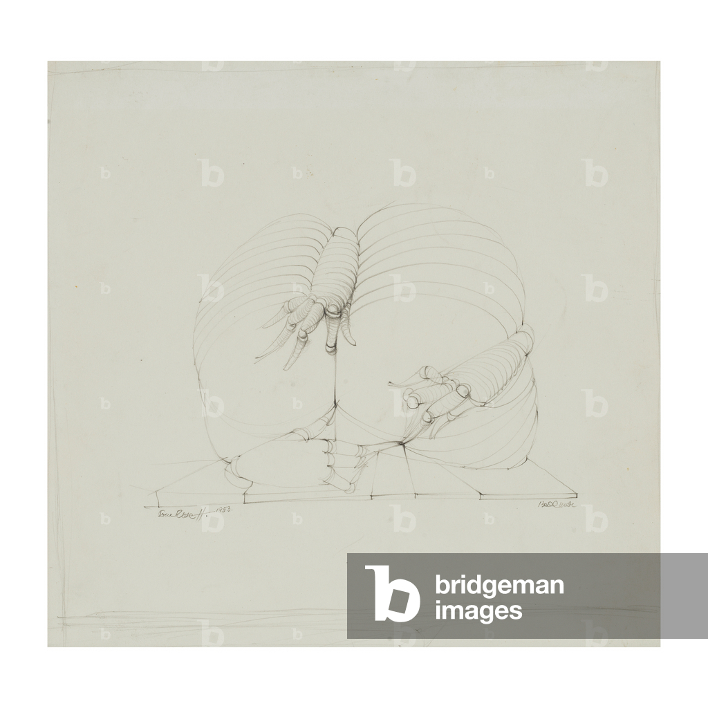 Bild von Zeichnung "Composition double érotique (Zeichnung)" von Hans Bellmer, b/w