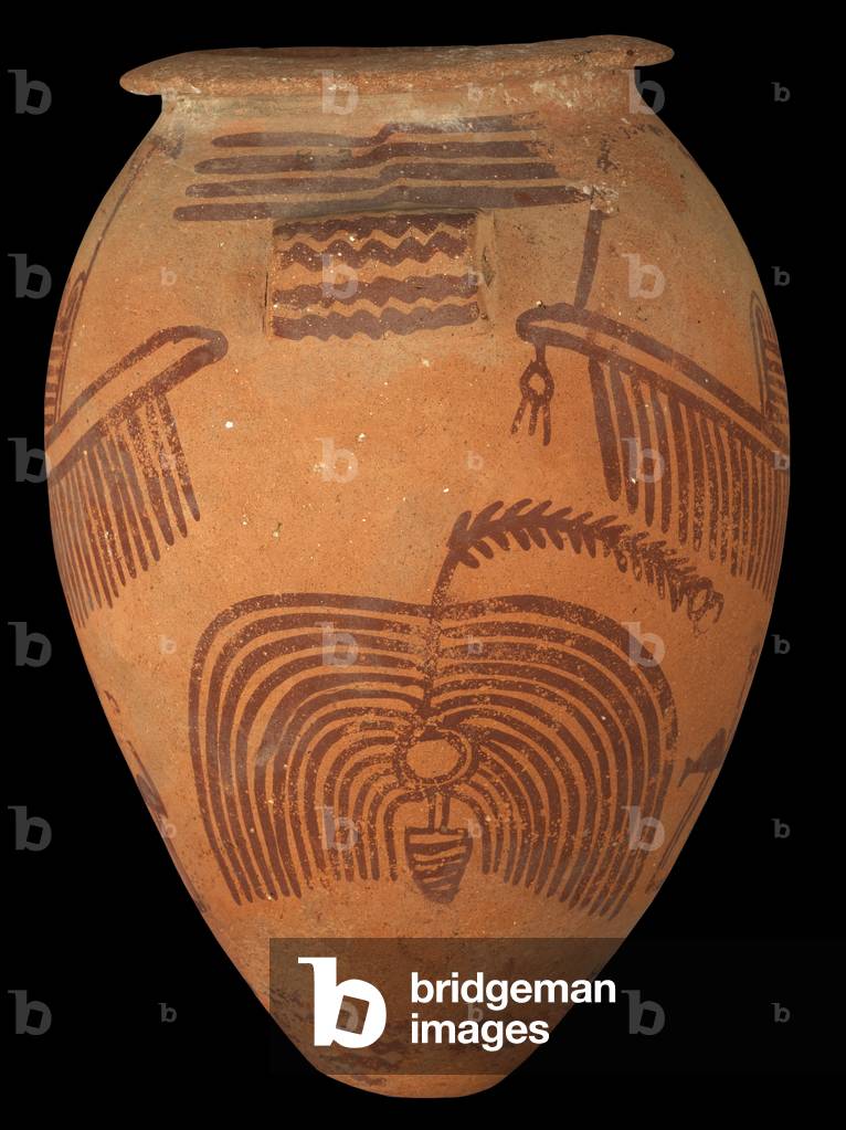 vaso in ceramica con decorazione colorata