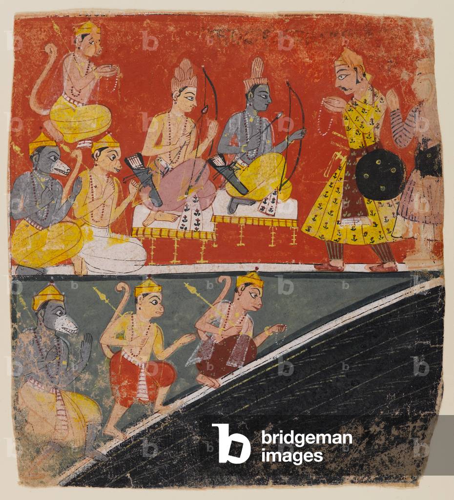 Immagine di Disegno "Rama e Lakshmana ricevono inviati", c.1634 di Indian School