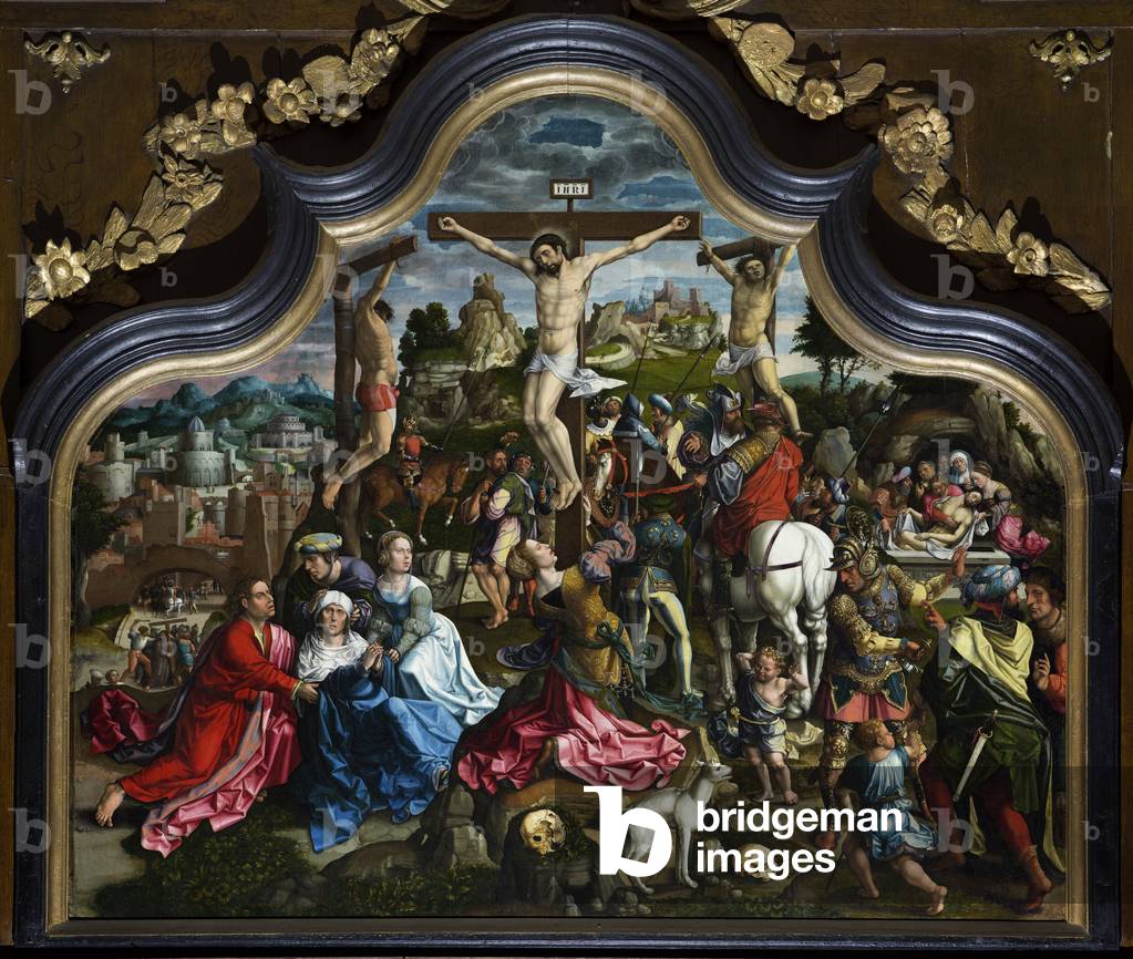 Image of Painting depicting Parish church (L'église Saint-Pierre-aux-Liens). Interior. Painting. "Golgotha3. 1