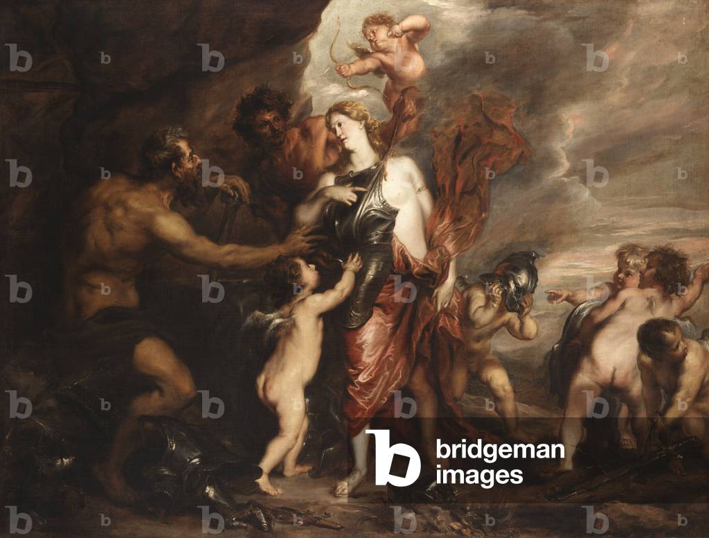 Bild von Gemälde "Venus in der Schmiede von Vulcan" 1601 von Anthony van Dyck, b/w