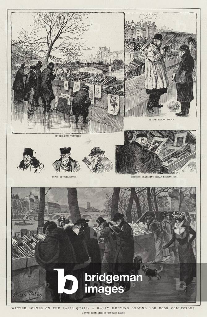 Immagine di Stampa "Scene invernali sul Quais di Parigi" di Georges Redon